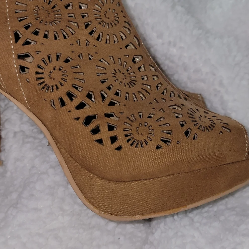 Suede Platforms Ankle Boots 4" heel - Picture 8 of 12